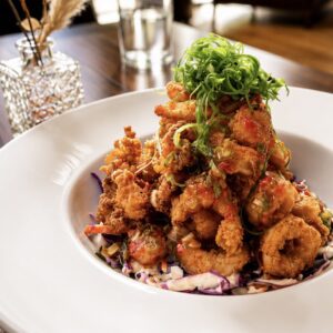 Asian Calamari catering tray from ECB in Ridgewood, Queens